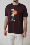 T-shirt "Pumuckl Edelweiss" - maroon