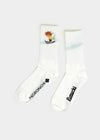 Sports socks "Pumuckl Ski Race" - white