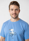 T-Shirt "Peanuts: Radln" - blau